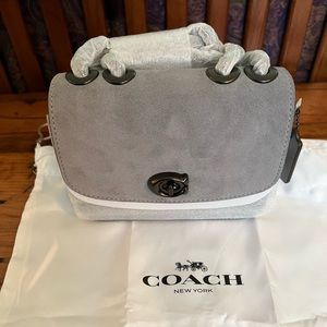 NWT Coach C0801 Madison Shoulder Bag 16 Grey Mixed Leather